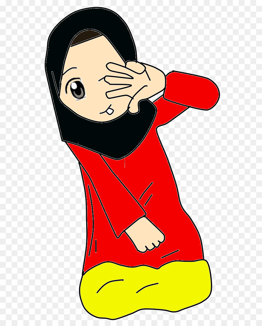 Fille En Hijab，Dessin Animé PNG