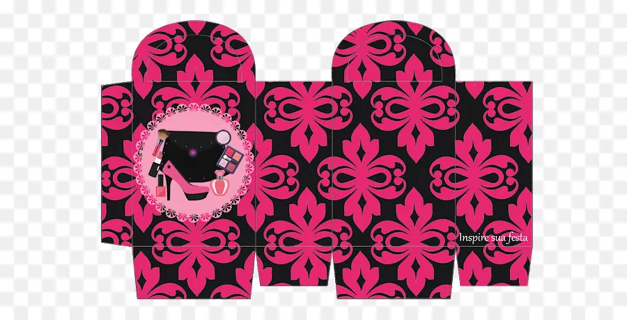 Boîte à Motifs Rose Et Noir，Modèle PNG