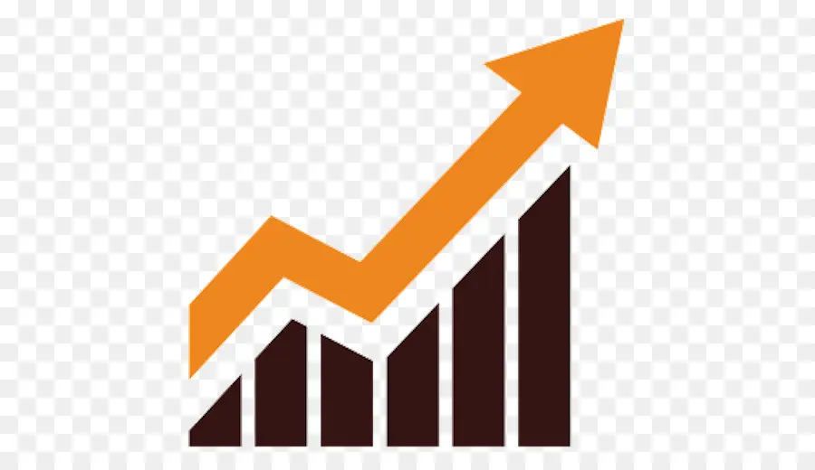 Flèche Orange Vers Le Haut，Graphique à Barres PNG