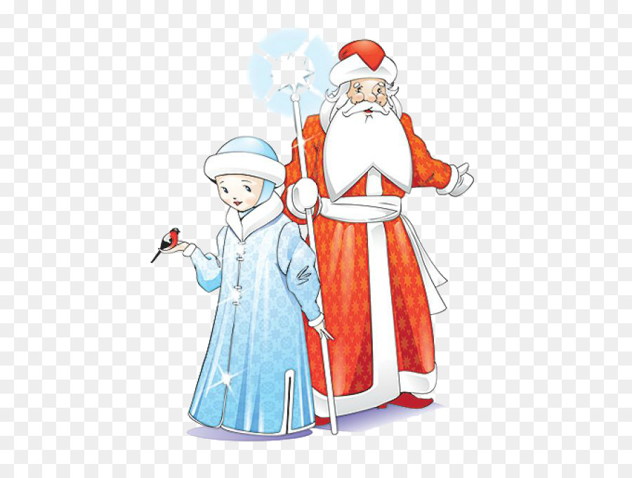 Père Noël Et Fille Des Neiges，Père Noël PNG