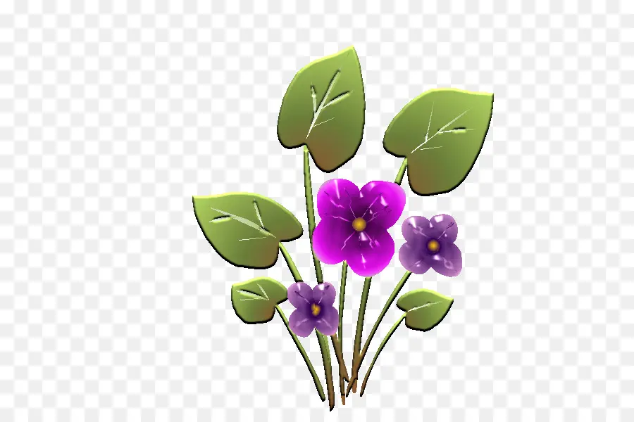 Fleurs Violettes，Feuilles PNG