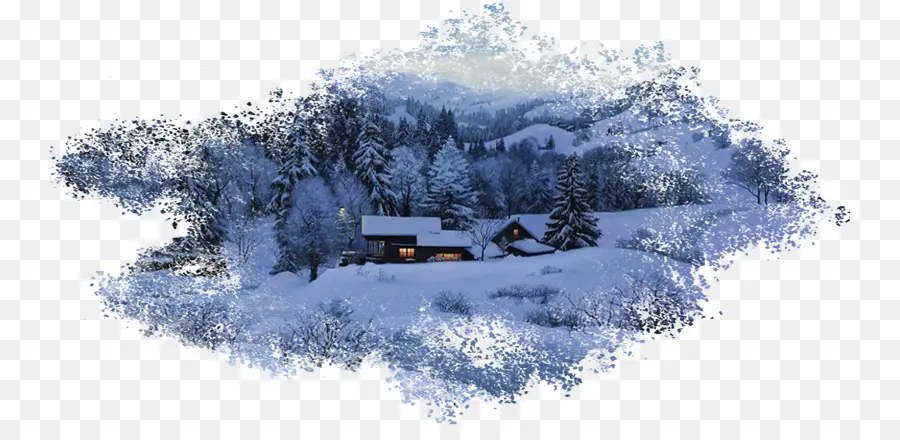 Maison Enneigée，Hiver PNG