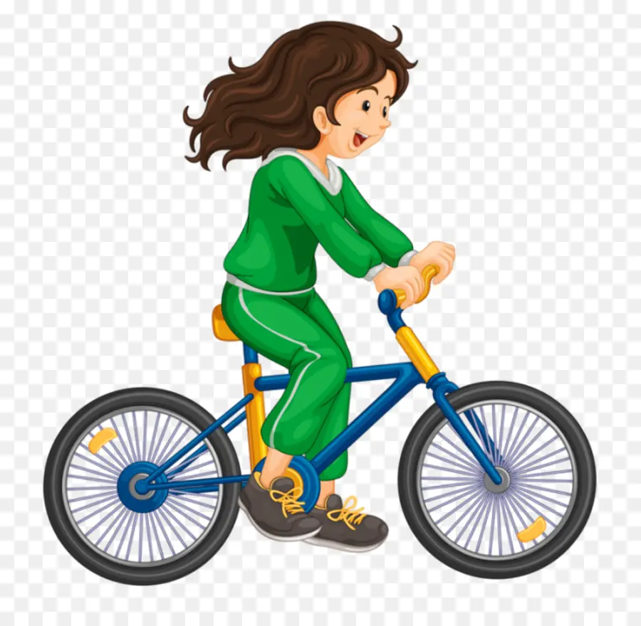 Femme à Vélo，Vélo PNG