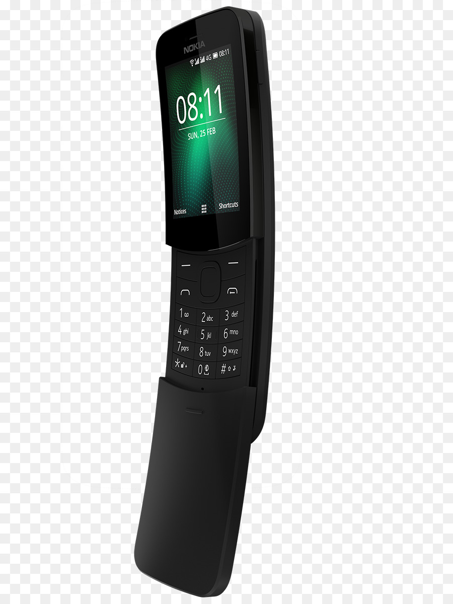 Téléphone，Nokia 8110 4g 245 Dual Sim 4g 05gb 4 Go De 1500mah Noir PNG