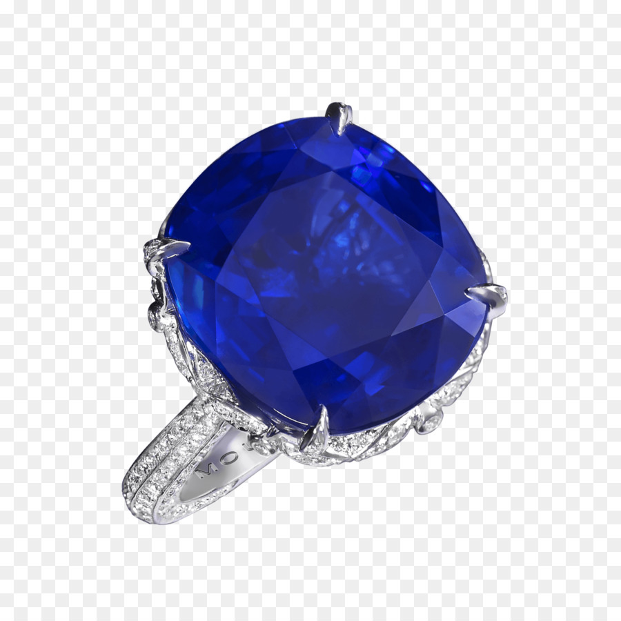 Bague Avec Pierres Précieuses Bleues，Bijoux PNG