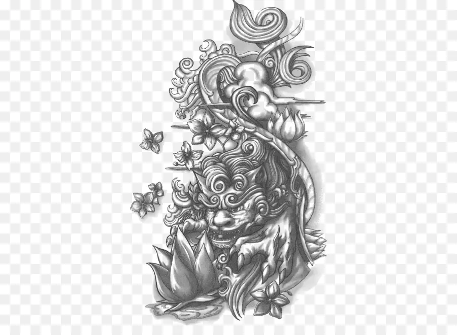 Conception De Tatouage，Lion PNG