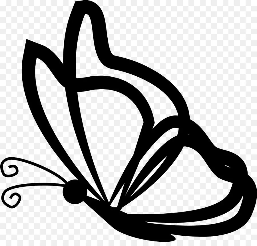 Silhouette De Papillon，Noir PNG