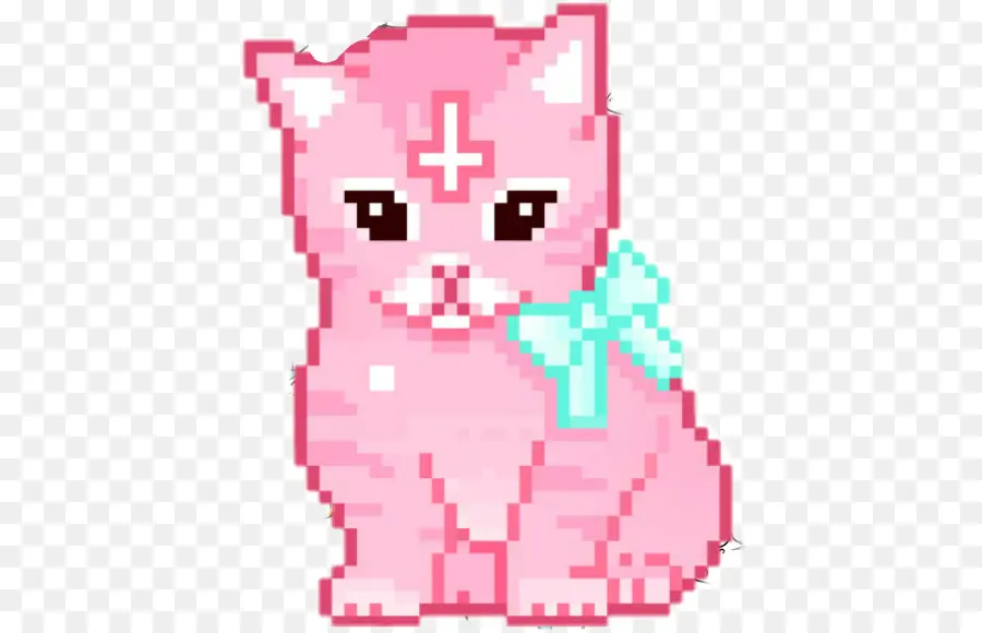 Chat Pixel Art，Mignon PNG