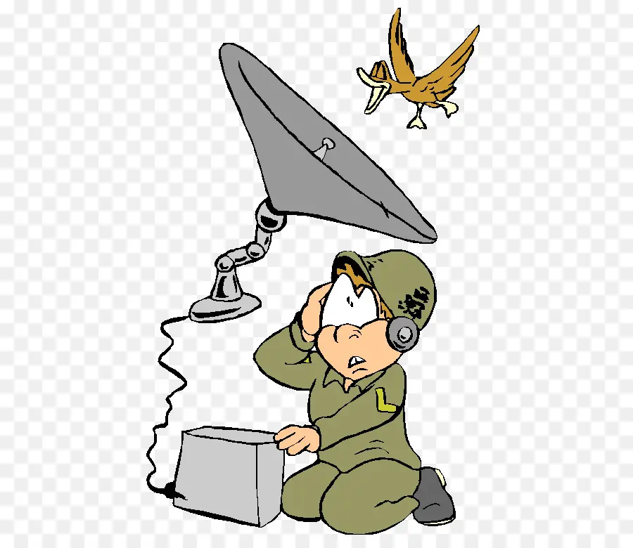 Soldat Avec Antenne Parabolique，Communication PNG