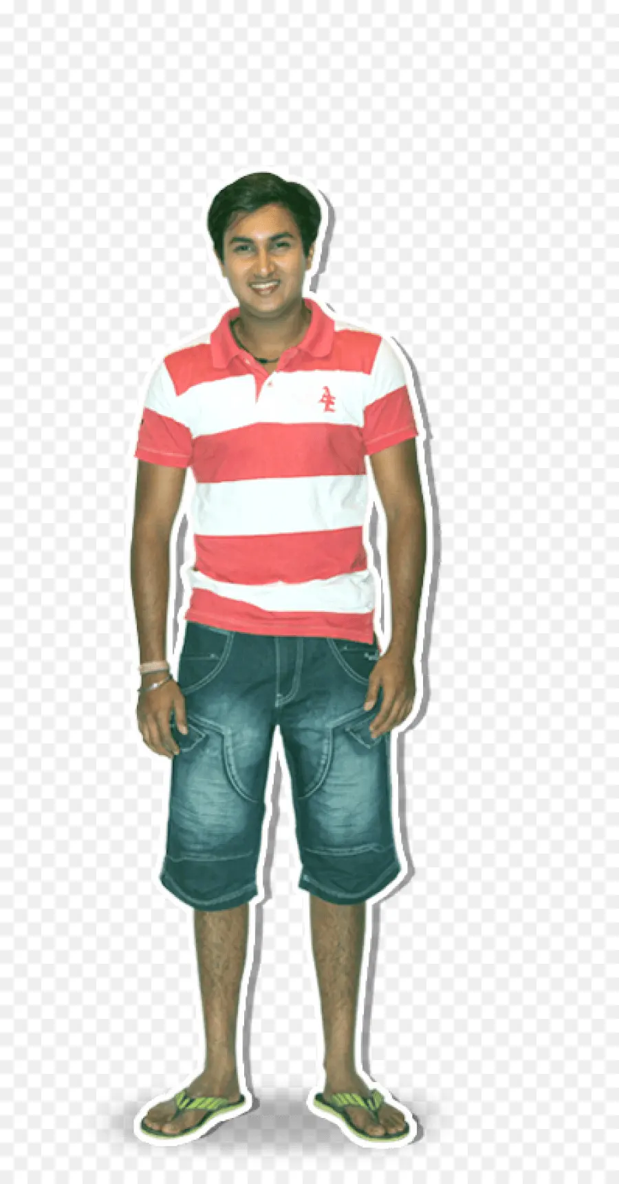 Homme En Chemise Rayée，Shorts PNG