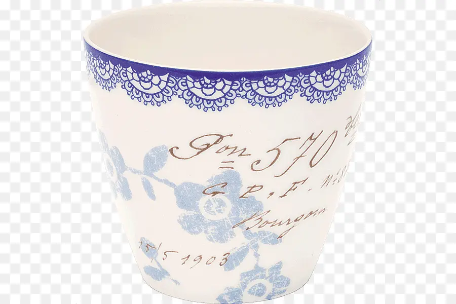 Tasse Décorative，Motif Bleu PNG