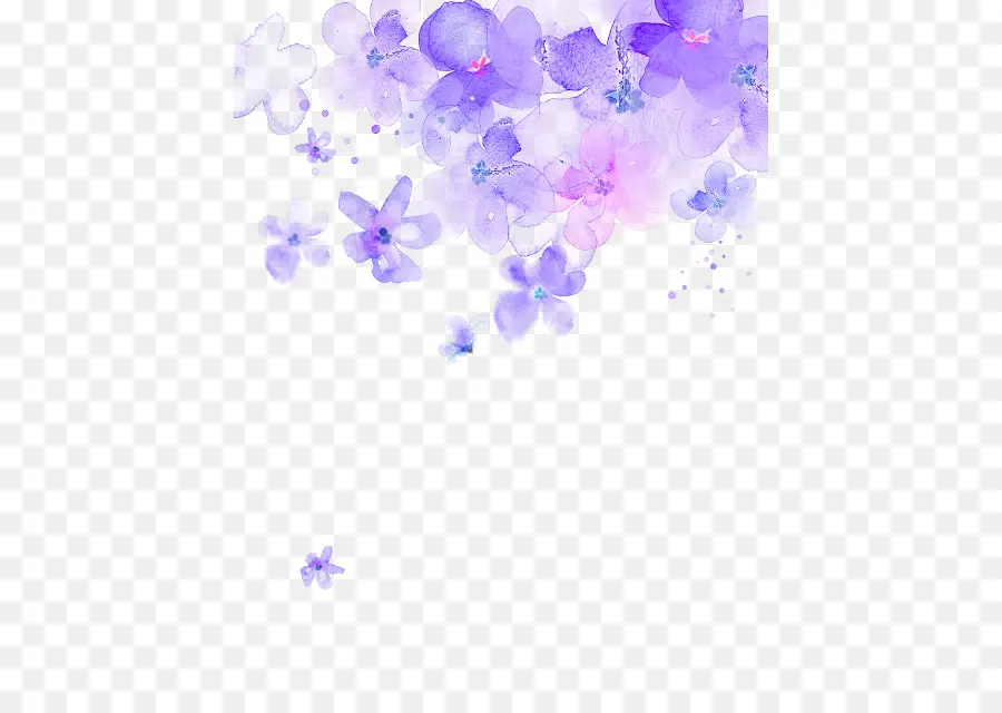 Fleurs Violettes，Aquarelle PNG