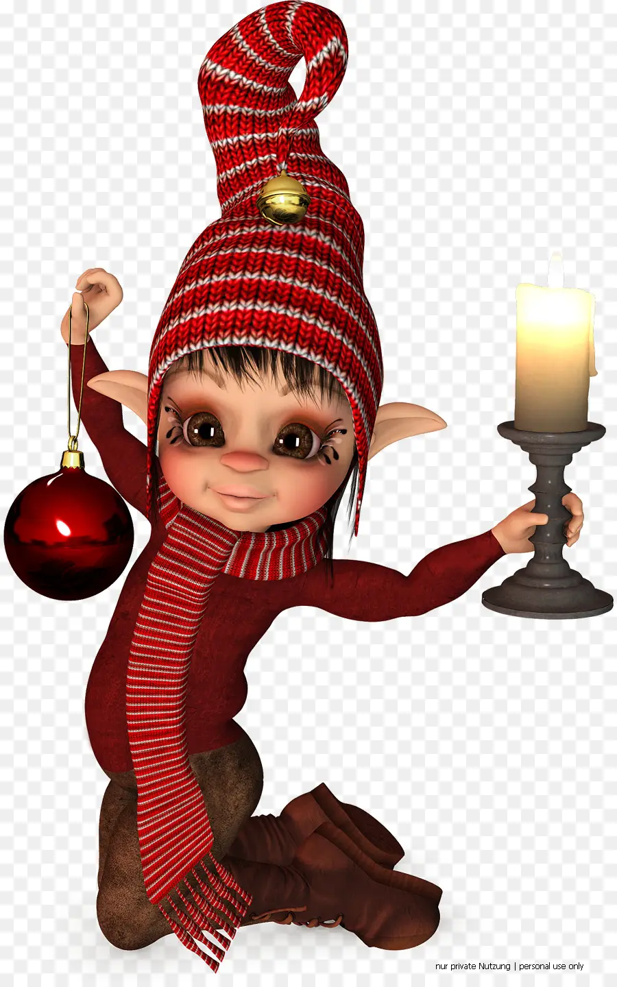 Elfe De Noël，Bougie PNG