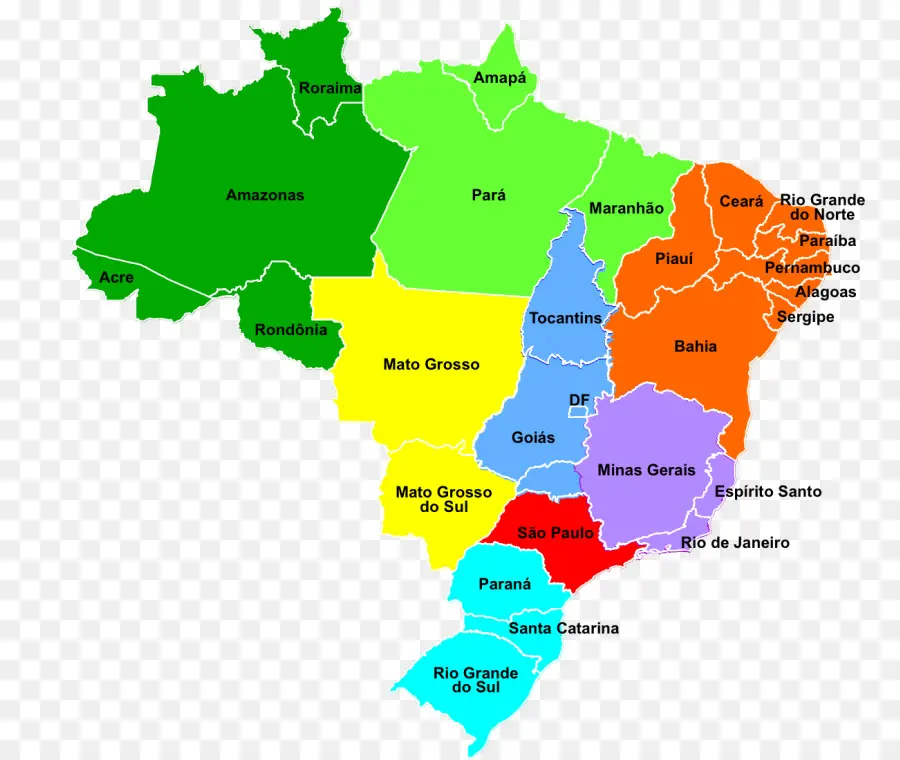Régions Du Brésil，Carte Du Monde PNG
