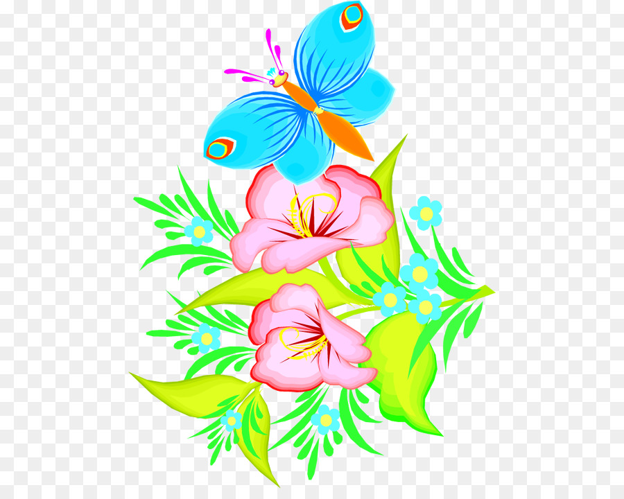 Fleur，Papillon PNG