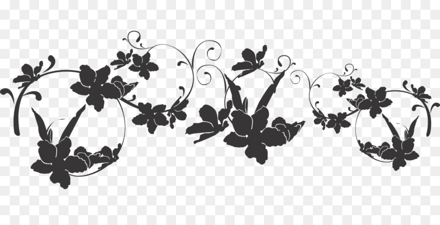 Motif Floral Noir，Fleur PNG