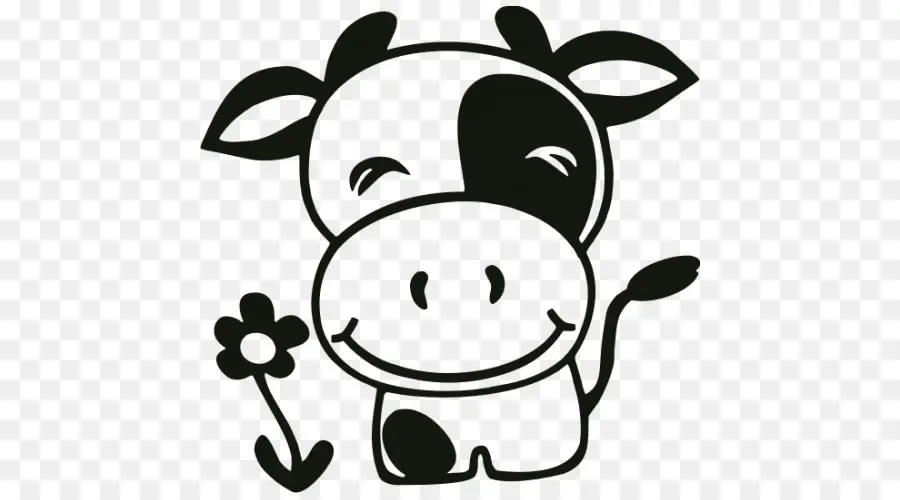 Vache Mignonne，Fleur PNG