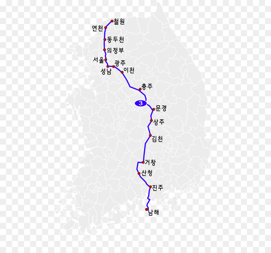 La Route Nationale 3，Les Routes Nationales De La Corée Du Sud PNG