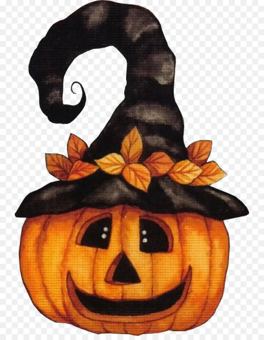 Citrouille Avec Chapeau De Sorcière，Halloween PNG