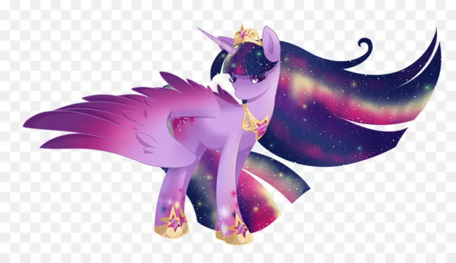 Licorne Violette Avec Crinière Galaxie，Licorne PNG