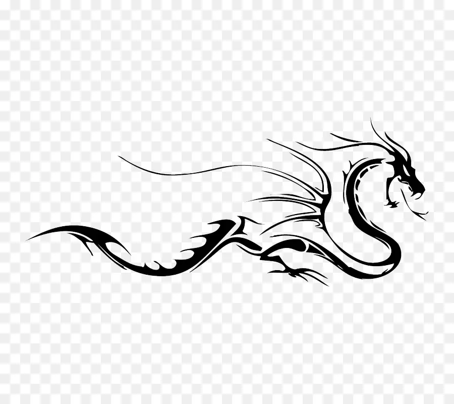 Tatouage De Dragon，Noir PNG