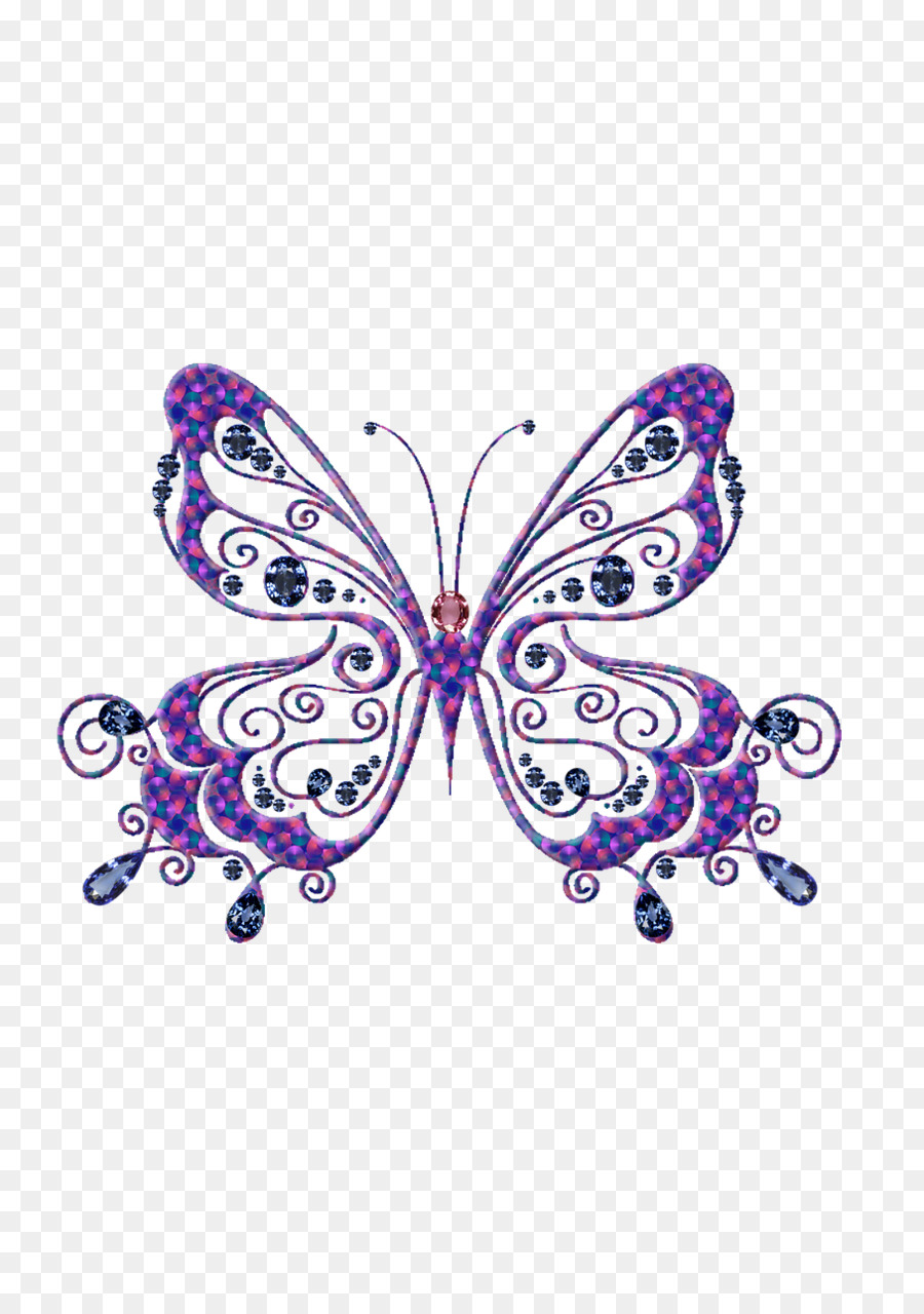 Papillon Décoratif，Bijoux PNG