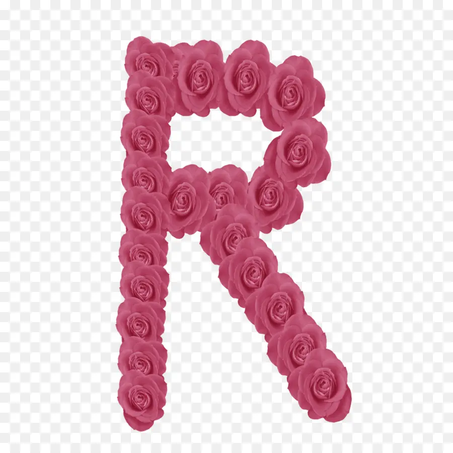 Lettre Rose R，Fleur PNG