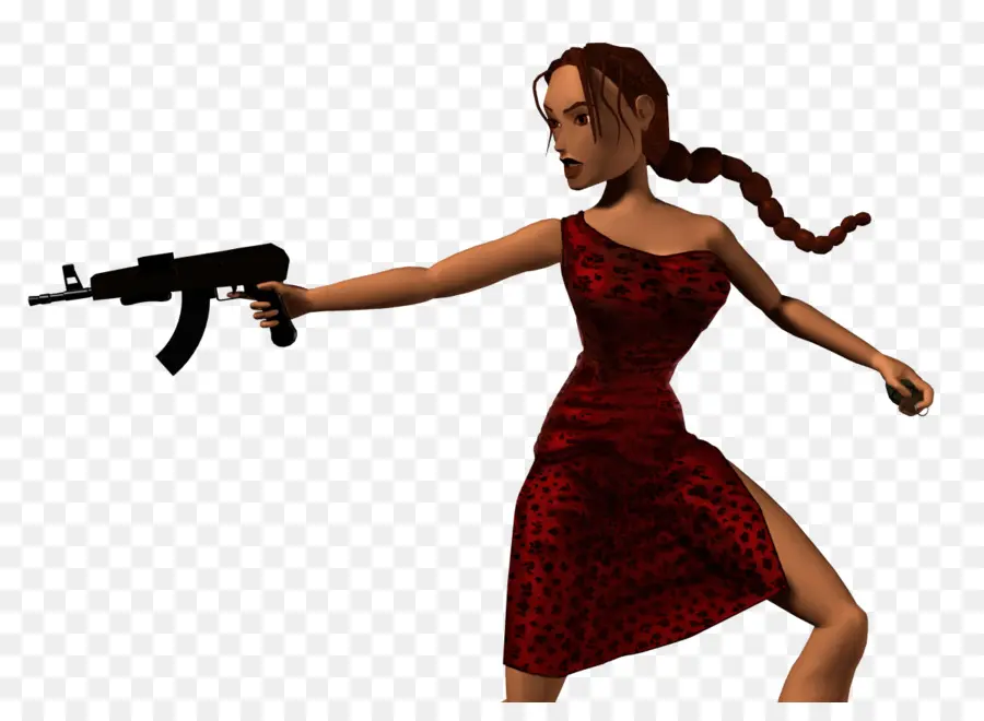 Femme Avec Pistolet，Action PNG