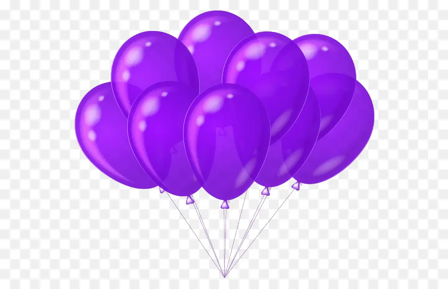 Ballons Violets，Faire La Fête PNG