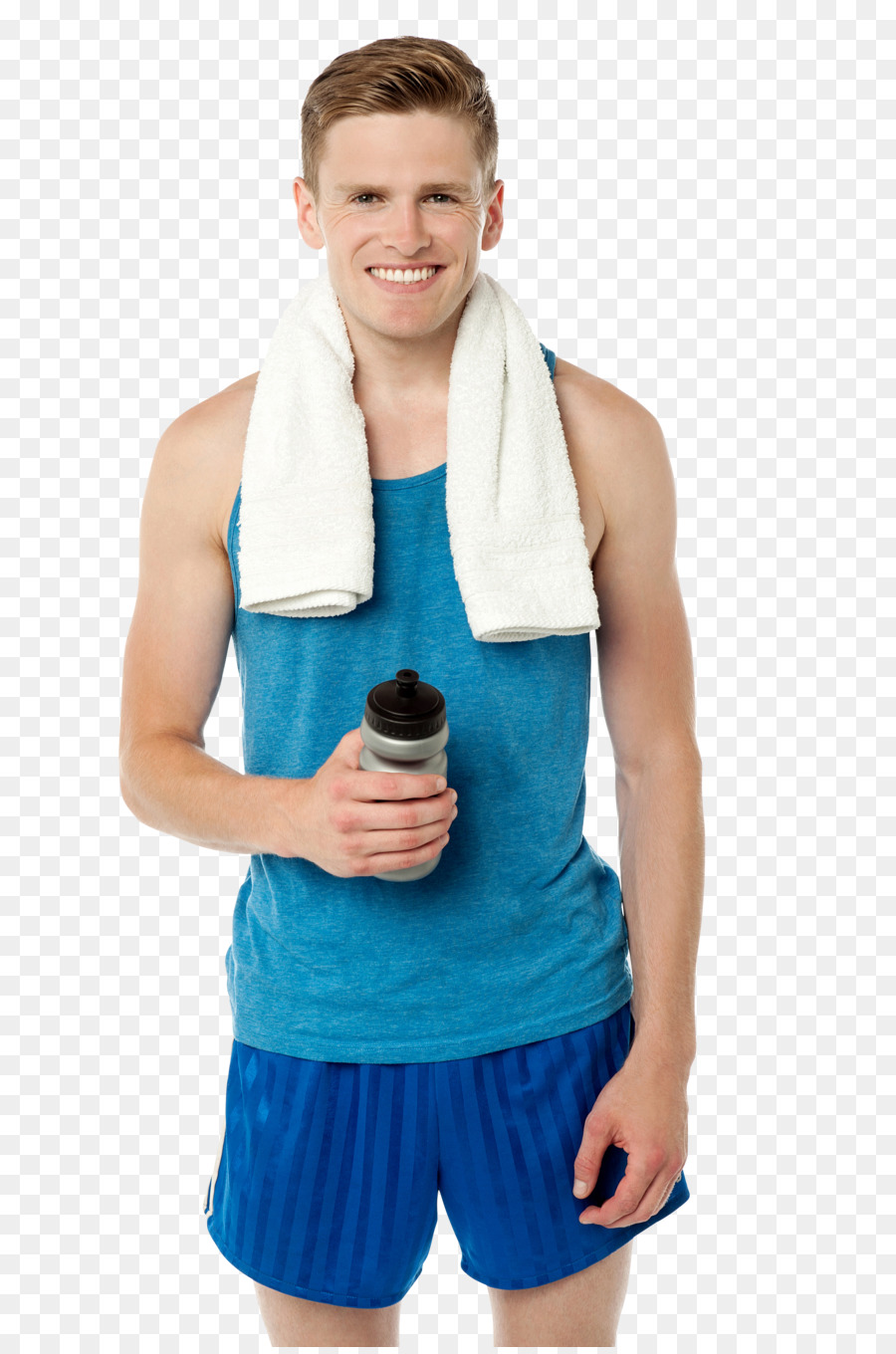 Homme Avec Une Bouteille D'eau，Serviette PNG