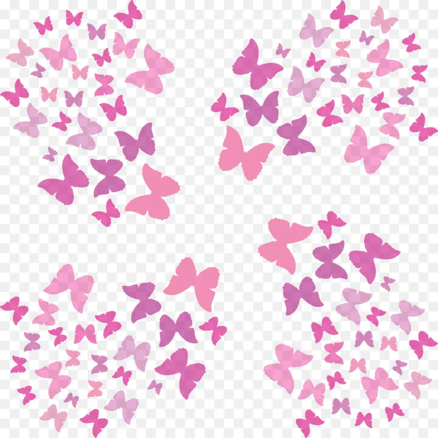 Papillons，Rose PNG