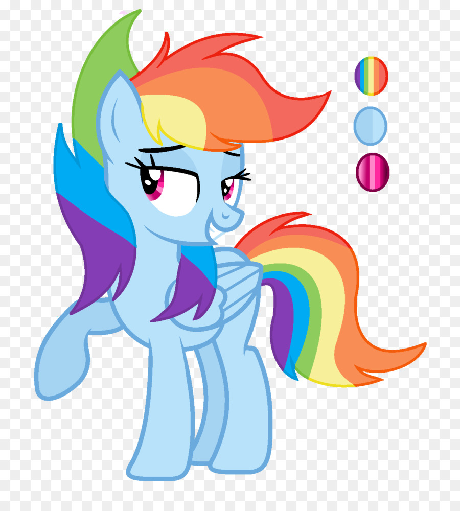 Poney Bleu，Arc En Ciel PNG