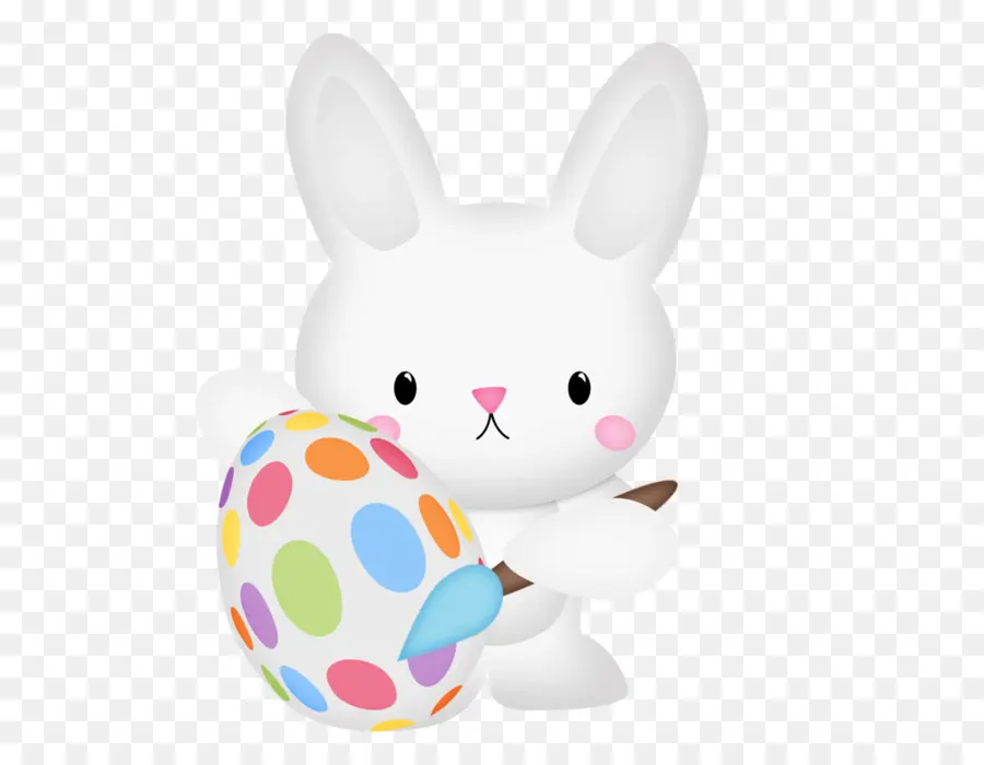 Lapin Blanc Avec Oeuf De Pâques，Lapin PNG