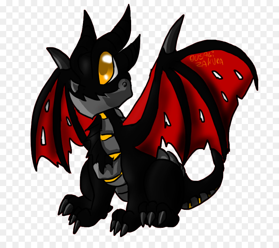 Dragon Noir，Accents Rouges PNG