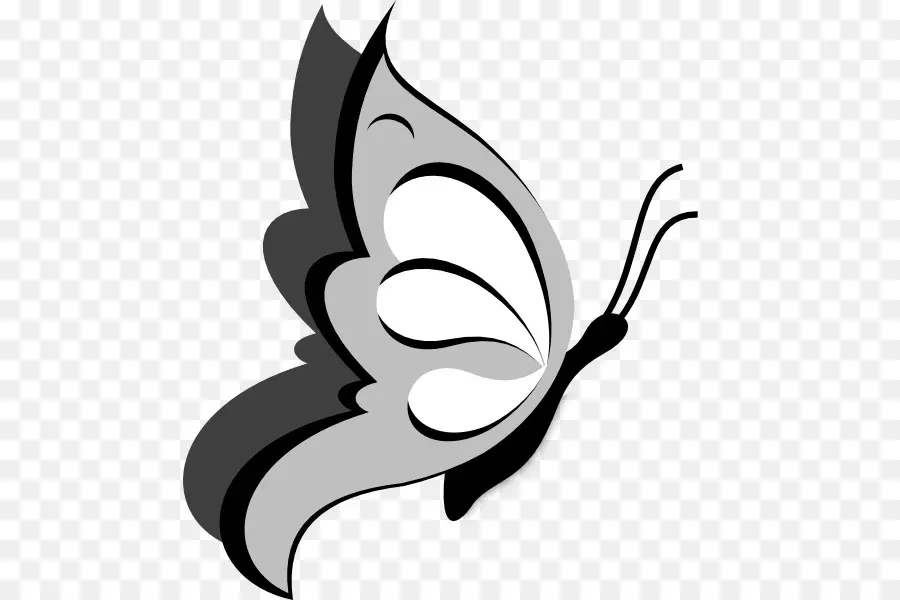 Silhouette De Papillon，Noir PNG