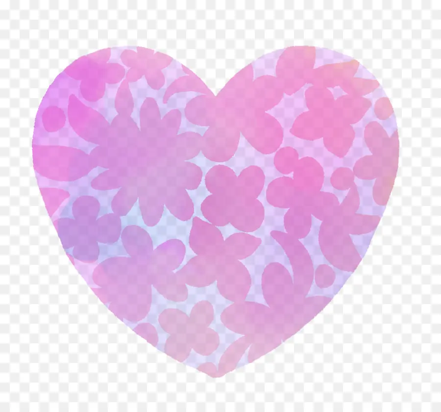 Coeur Avec Motif Floral，Rose PNG