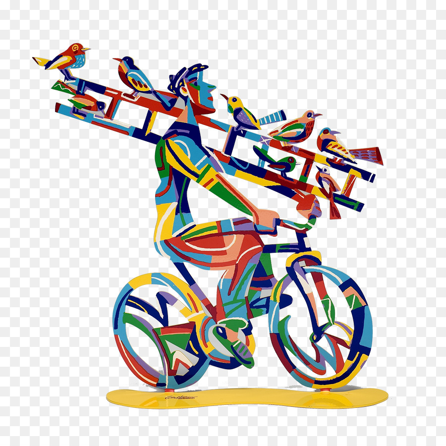 Cycliste Coloré，Vélo PNG