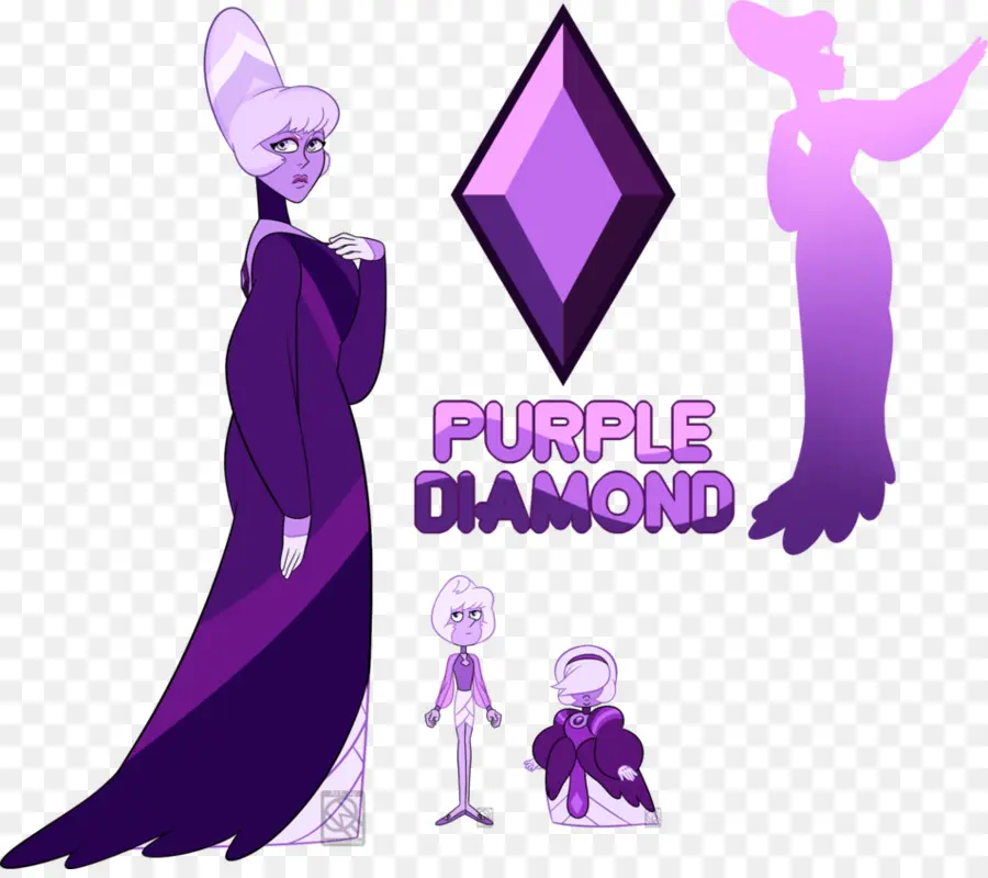 Caractère De Diamant Violet，Dessin Animé PNG