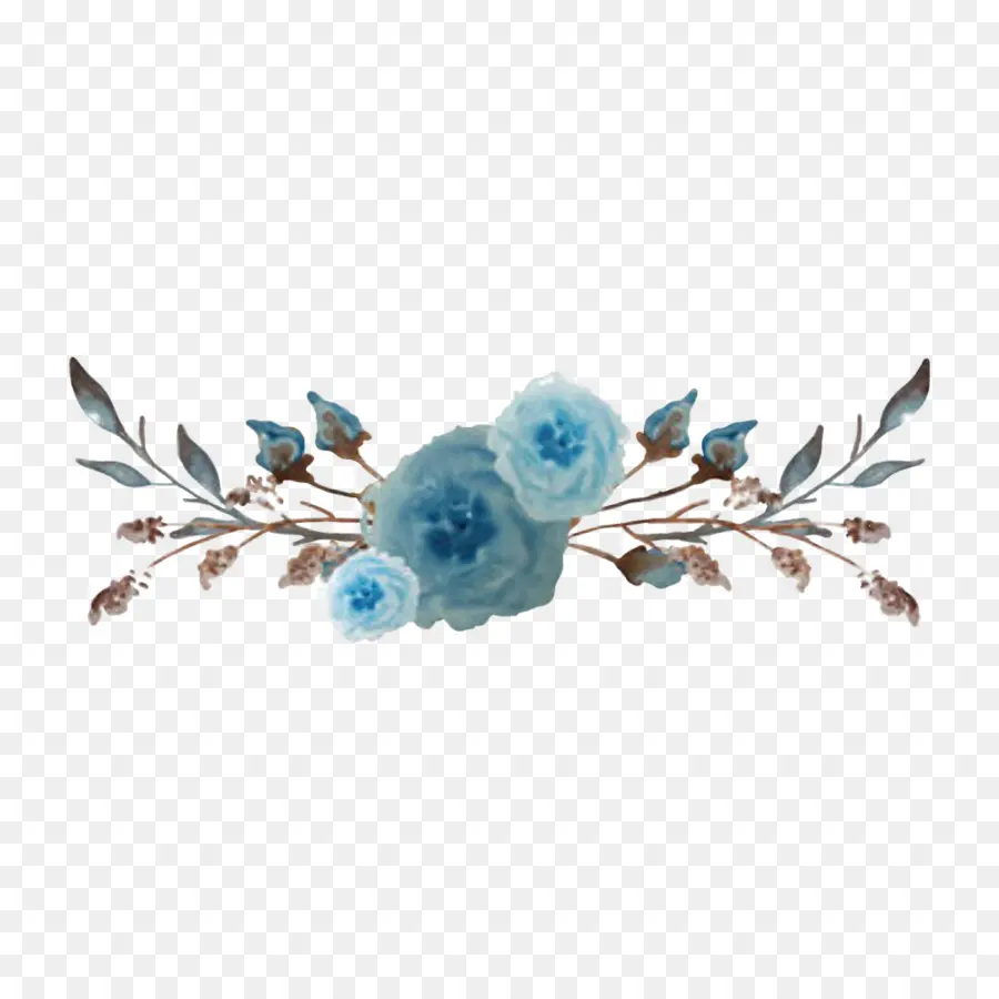 Fleurs Bleues，Floral PNG