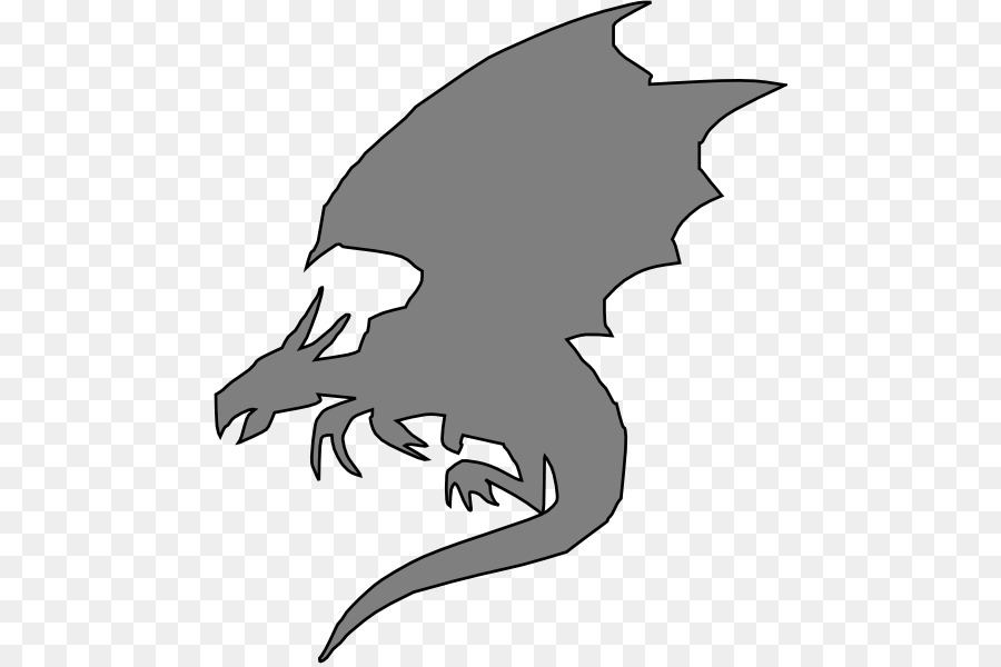 Silhouette De Dragon Noir，Mythique PNG