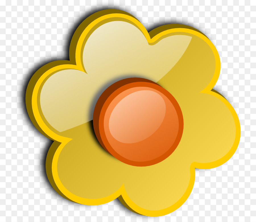 Fleur Jaune，Centre Orange PNG