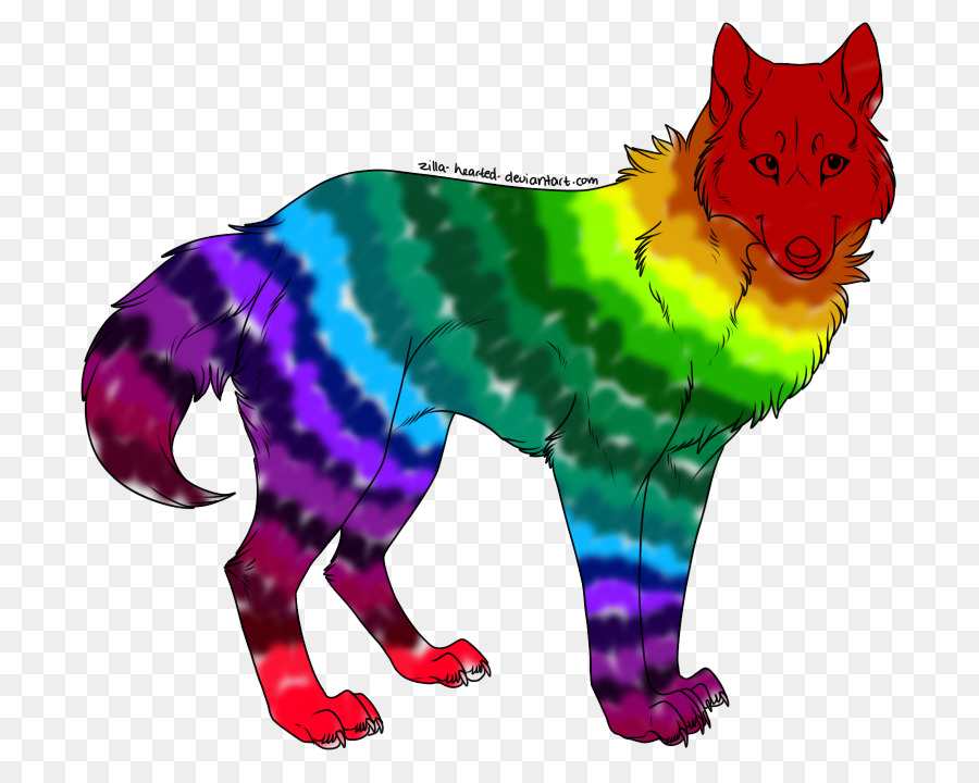 Loup Ailé，Arc En Ciel PNG