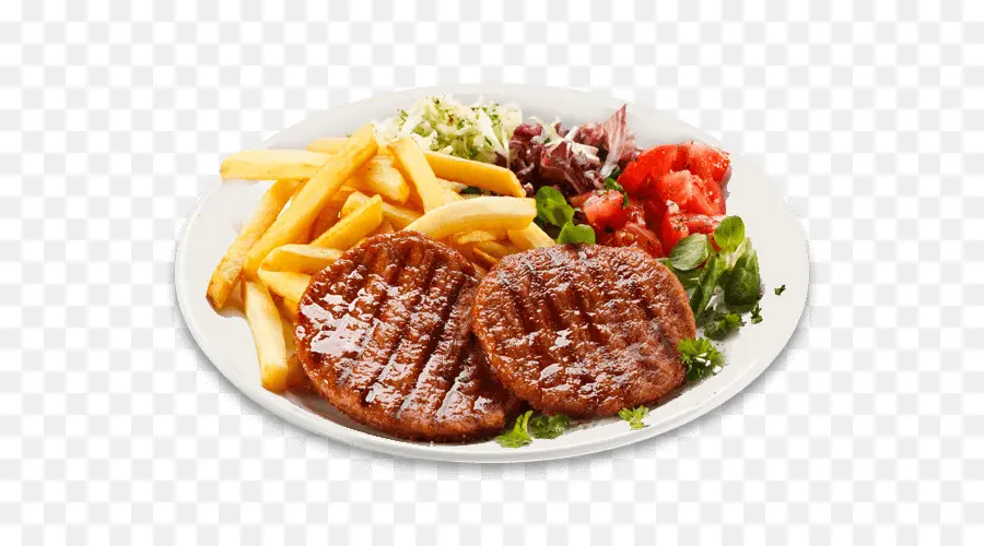 Assiette De Nourriture，Frites PNG