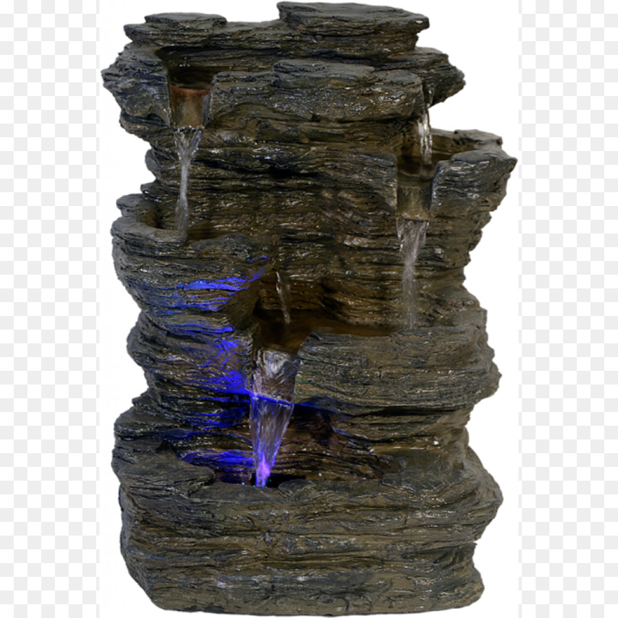 La Sculpture Sur Pierre，35cm Fontaine éclairée Avec Plusieurs Cascades Dans Felsoptik PNG