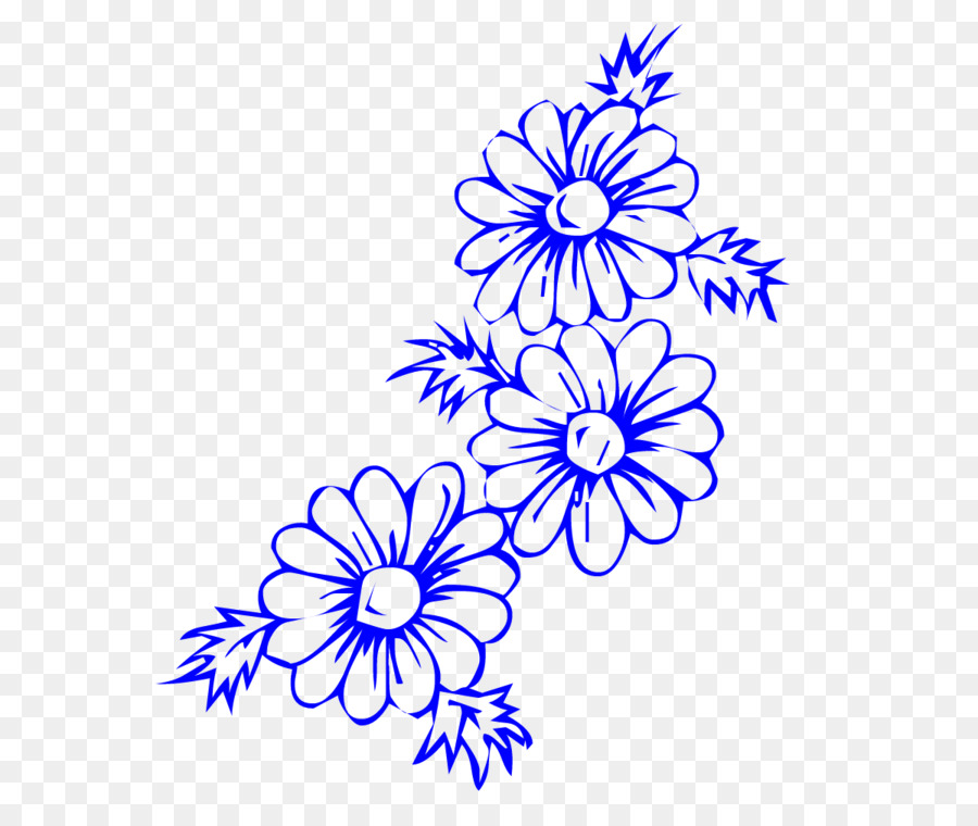 Croquis De Fleur Bleue，Esquisser PNG