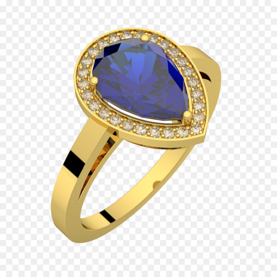 Bague Avec Pierres Précieuses Violettes，Or PNG