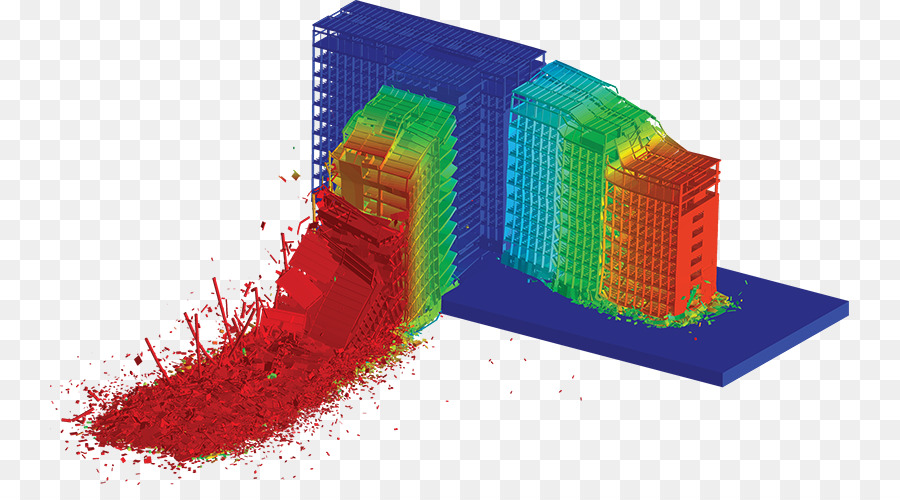 Simulation D'effondrement D'un Bâtiment，Modèle 3d PNG