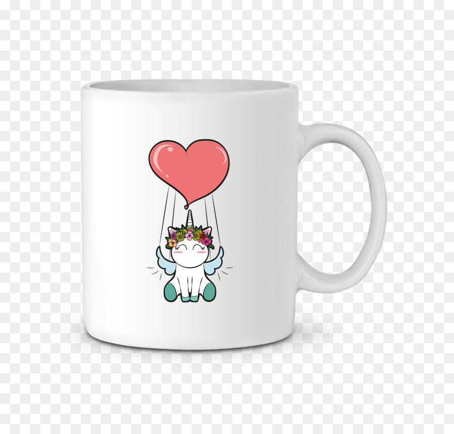 Tasse Licorne，Ballon Coeur PNG