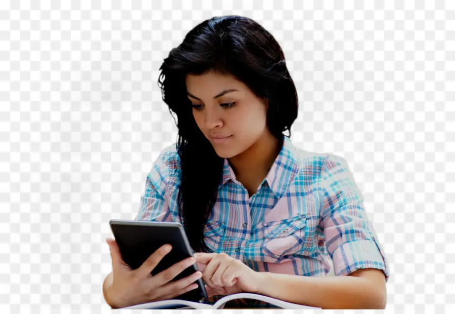 Femme Utilisant Une Tablette，Comprimé PNG