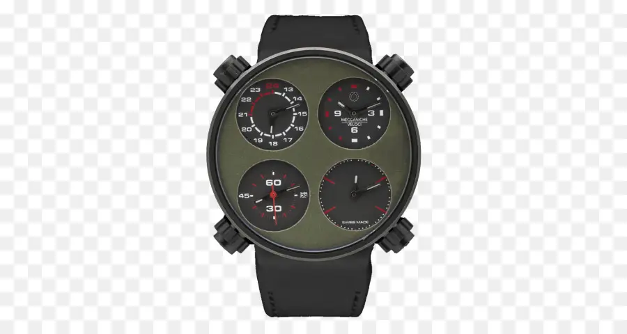 Montre Multi Cadrans，Noir PNG